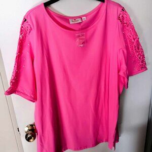 Quacker Factory woman's top Pink NEW 2X